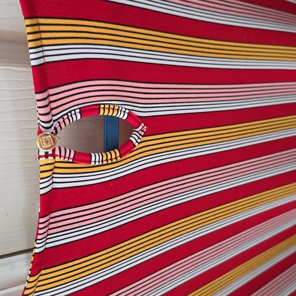 LIZ CLAIBORNE WOMEN'S PLUS SIZE RED STRIPED SHORT SLEEVES SUMMER TOP SIZE 3X - Picture 16 of 16